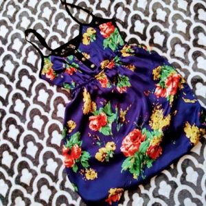 Silky purple flower dress